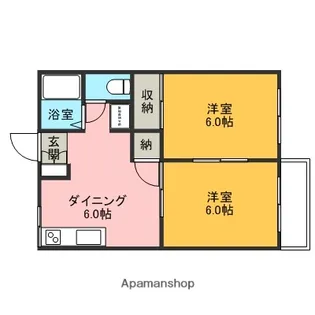 パークヒルズ兼六Ⅰ B棟【205号室】の間取り