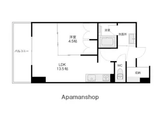レクレドール金沢【711号室】の間取り