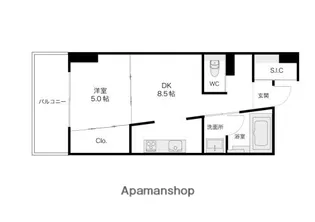 レクレドール金沢【505号室】の間取り
