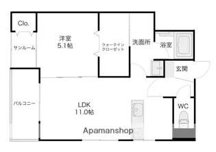 キュリオシティ金沢【503号室】の間取り