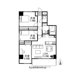 四季の街 ドゥ・モンターニュ泉【601号室】の間取り