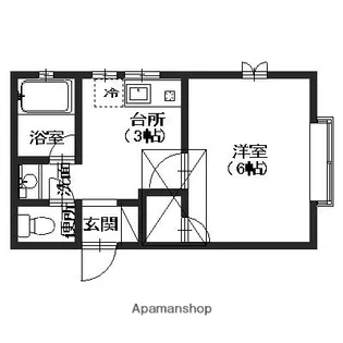 信開セルーラ新町【106号室】の間取り