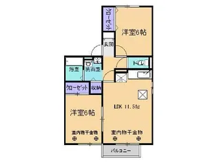 セジュール ジョワ【1階】の間取り