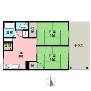 松が丘コ−ポラス【101号室】の間取り