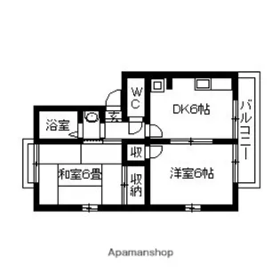 プレジール福乃宮【101号室】の間取り