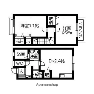 リリーフNEAGARI【103号室】の間取り