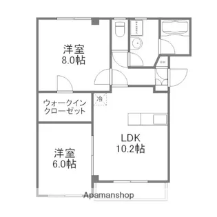 エバーグリーン根上【A103号室】の間取り
