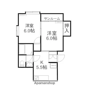 ファイブスクエア【201号室】の間取り