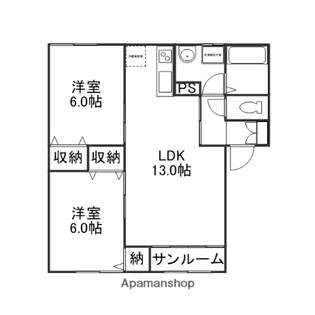 クレストール宮本Ⅰ【201号室】の間取り