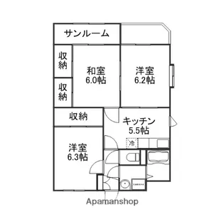 パールシティK・F【207号室】の間取り