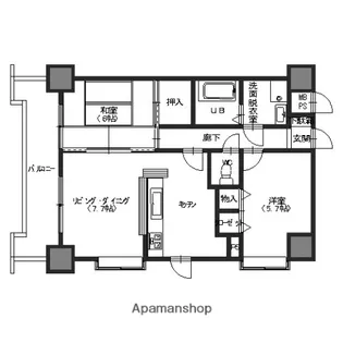 ダイアパレス小松【606号室】の間取り