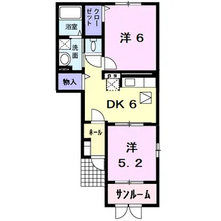セイバリー・アンジュ【1階】の間取り
