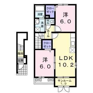 モンセラ【2階】の間取り
