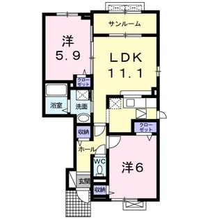 ルーエ【1階】の間取り