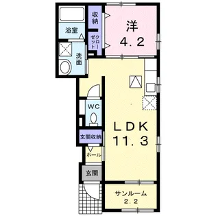 エクラ スリー【1階】の間取り