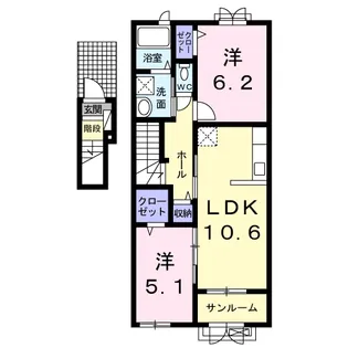 グランド ソレイユ Ⅱ【2階】の間取り