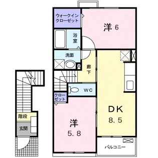 クレア トゥール Ⅲ【2階】の間取り