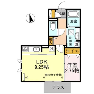 プレジデンス沖町【1階】の間取り