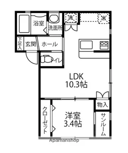 FOLGORE大文字【202号室】の間取り