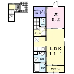 ヴィラ・ポワージュⅡ【2階】の間取り