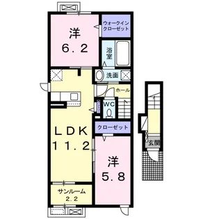 ソールオリエンス一針【2階】の間取り