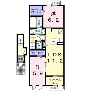 ルアナⅡ【2階】の間取り