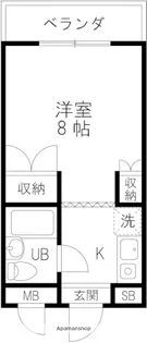 パークハイム粟津【107号室】の間取り