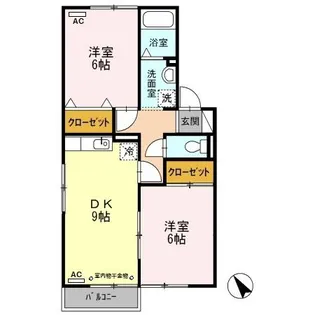クレセール今江【201号室】の間取り