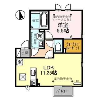 EUI・ピュア(イーユーアイピュア) A【1階】の間取り