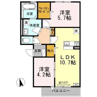 PICCOLO PINO島町(ピッコロ ピーノ) A棟【2階】の間取り