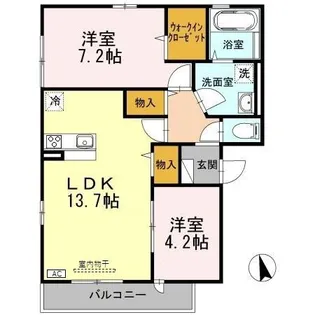 PICCOLO PINO島町 A棟【3階】の間取り