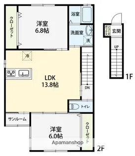ビーンズⅢ【202号室】の間取り