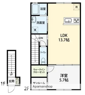 ビーンズⅢ【205号室】の間取り