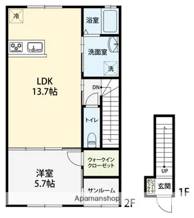 ビーンズⅢ【203号室】の間取り