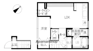 INTEGRAL PLAGE【203号室】の間取り