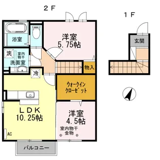 アヴェニールローザ【205号室】の間取り