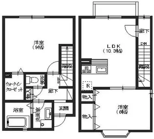 石川県金沢市京町【テラスハウス】の間取り