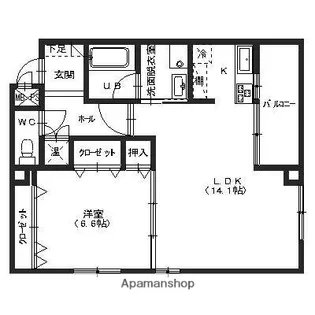 KSコート【201号室】の間取り