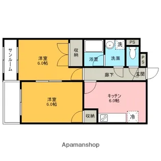ロイヤルN【206号室】の間取り