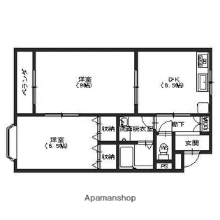グラシューズ【206号室】の間取り