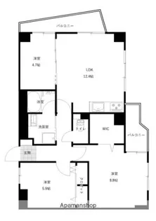 四季の街 ドゥ・モンターニュ杜【410号室】の間取り