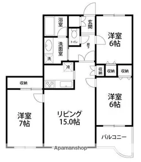 四季の街 ドゥ・モンターニュ花【505号室】の間取り
