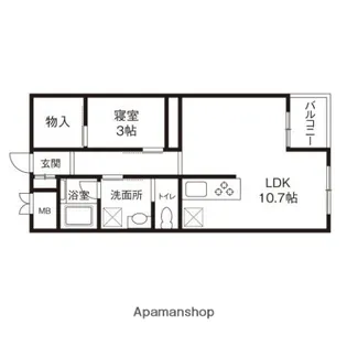 四季の街 ドゥ・モンターニュ春【203号室】の間取り
