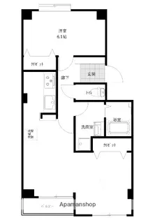 ラフィーネ畝田【202号室】の間取り
