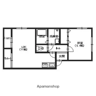 アンソレイユⅡ【202号室】の間取り