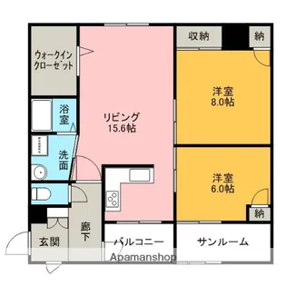 THE TERRACE【206号室】の間取り