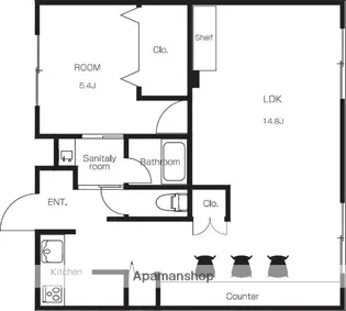 武蔵野ビル【302号室】の間取り