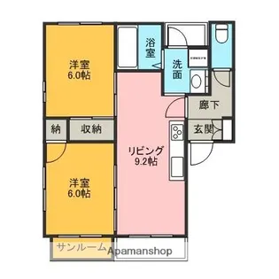 ウエストポイント21【305号室】の間取り
