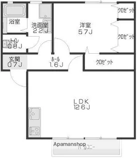 ハイカムール・マーガレット【105号室】の間取り