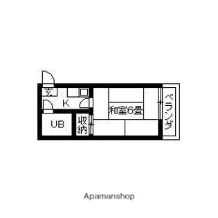 コーポサン北町【208号室】の間取り